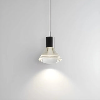 ZOWALA - Minimalist Round Acrylic Shape Black Bedroom Pendant Light Image - 12