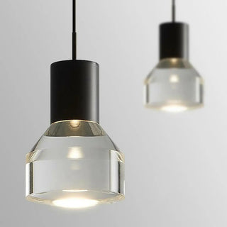ZOWALA - Minimalist Round Acrylic Shape Black Bedroom Pendant Light Image - 14