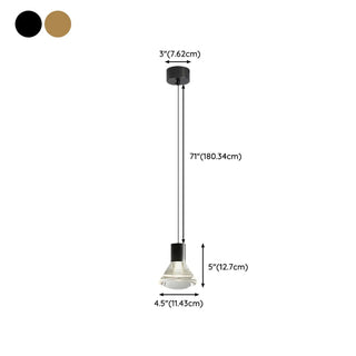 ZOWALA - Minimalist Round Acrylic Shape Black Bedroom Pendant Light #size