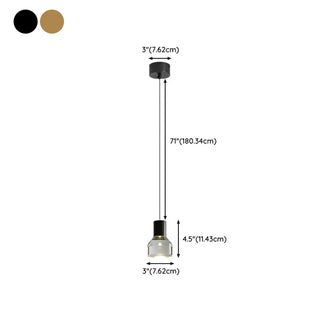 ZOWALA - Minimalist Round Acrylic Shape Black Bedroom Pendant Light Image - 16