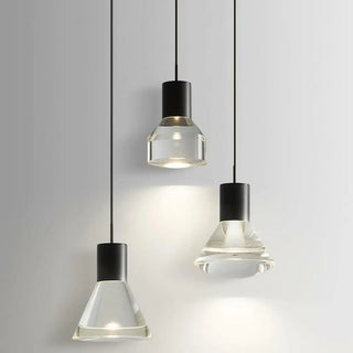 ZOWALA - Minimalist Round Acrylic Shape Black Bedroom Pendant Light Image - 3