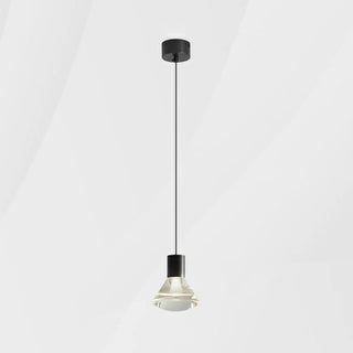 ZOWALA - Minimalist Round Acrylic Shape Black Bedroom Pendant Light Image - 4