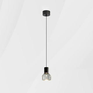 ZOWALA - Minimalist Round Acrylic Shape Black Bedroom Pendant Light Image - 5