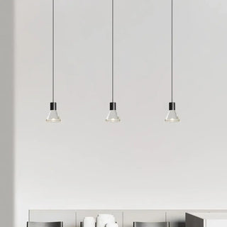 ZOWALA - Minimalist Round Acrylic Shape Black Bedroom Pendant Light Image - 9