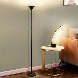 Bedroom Torch Minimalist Black Metal LED Floor Lamp Zawala Image - 1