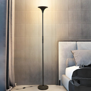 Bedroom Torch Minimalist Black Metal LED Floor Lamp Zawala Image - 12