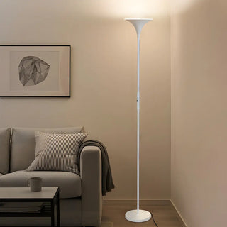 Bedroom Torch Minimalist Black Metal LED Floor Lamp Zawala Image - 13