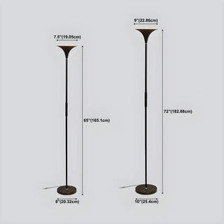Bedroom Torch Minimalist Black Metal LED Floor Lamp Zawala Image - 17
