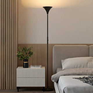Bedroom Torch Minimalist Black Metal LED Floor Lamp Zawala Image - 3