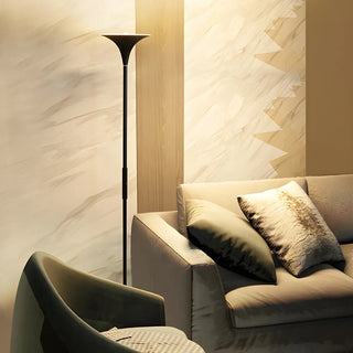 Bedroom Torch Minimalist Black Metal LED Floor Lamp Zawala Image - 6