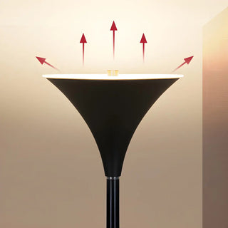 Bedroom Torch Minimalist Black Metal LED Floor Lamp Zawala Image - 7