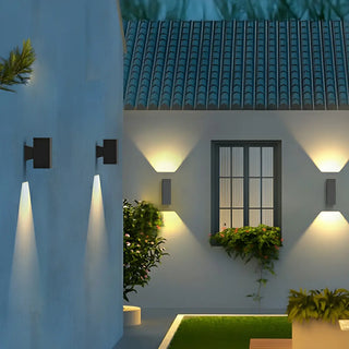 Minimalist Black Rectangular Exterior Up Down Wall Light Zawala Image - 8
