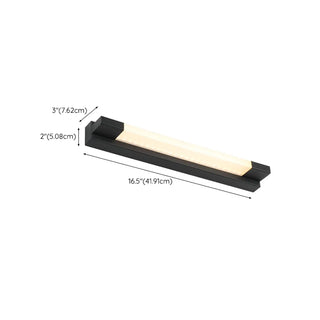 ZOWALA - Minimalist Black White Acrylic Rectangular LED Vanity Light #size