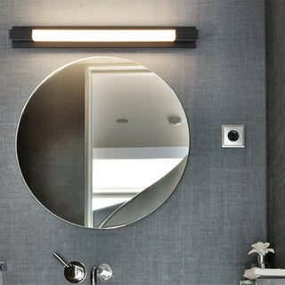 Minimalist Black Rectangular LED Metal Vanity Light Image - 2