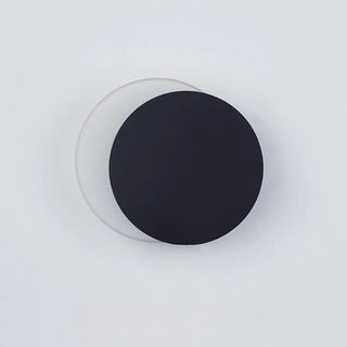 Minimalist Black Circular Metal LED Wall Sconce Image - 13
