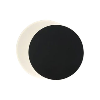 Minimalist Black Circular Metal LED Wall Sconce Image - 5