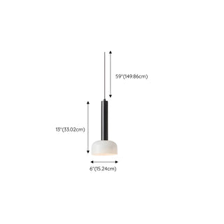 ZOWALA - Minimalist Living Room White Glass Dome Pendant Light #size