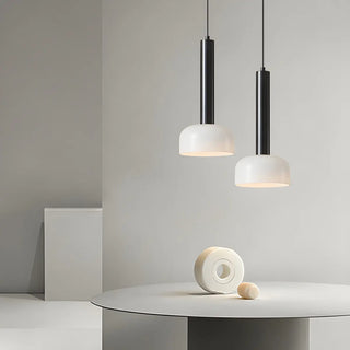 ZOWALA - Minimalist Living Room White Glass Dome Pendant Light Image - 2