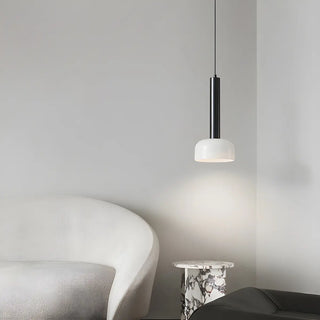 ZOWALA - Minimalist Living Room White Glass Dome Pendant Light Image - 5
