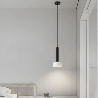 ZOWALA - Minimalist Living Room White Glass Dome Pendant Light Image - 7