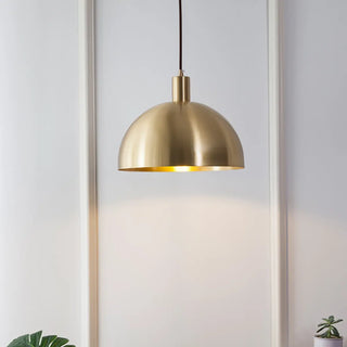 ZOWALA - Modern Minimalist Brass Bowl Metal Pendant Light Image - 1