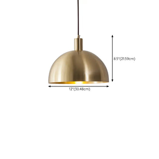 ZOWALA - Modern Minimalist Brass Bowl Metal Pendant Light #size