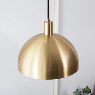 ZOWALA - Modern Minimalist Brass Bowl Metal Pendant Light Image - 4