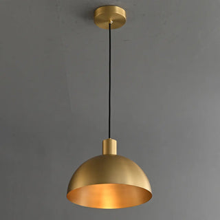 ZOWALA - Modern Minimalist Brass Bowl Metal Pendant Light Image - 8