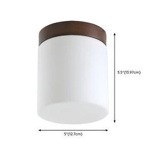 Minimalist Brown Cube Wood Flush Mount Ceiling Light Zawala Image - 11