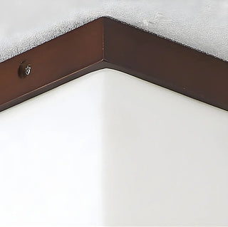 Minimalist Brown Cube Wood Flush Mount Ceiling Light Zawala Image - 6