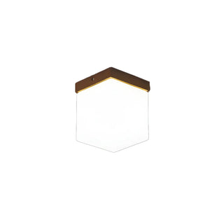 Minimalist Brown Cube Wood Flush Mount Ceiling Light Zawala Image - 8