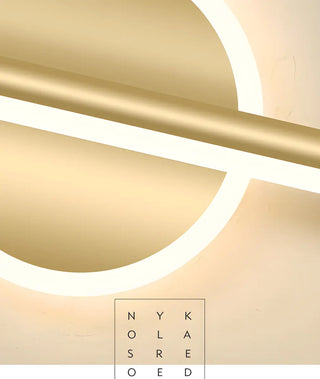 Nordic Luxury Circular Accent Linear Metal Vanity Light Zawala Image - 18