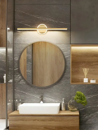 Nordic Luxury Circular Accent Linear Metal Vanity Light Zawala Image - 5