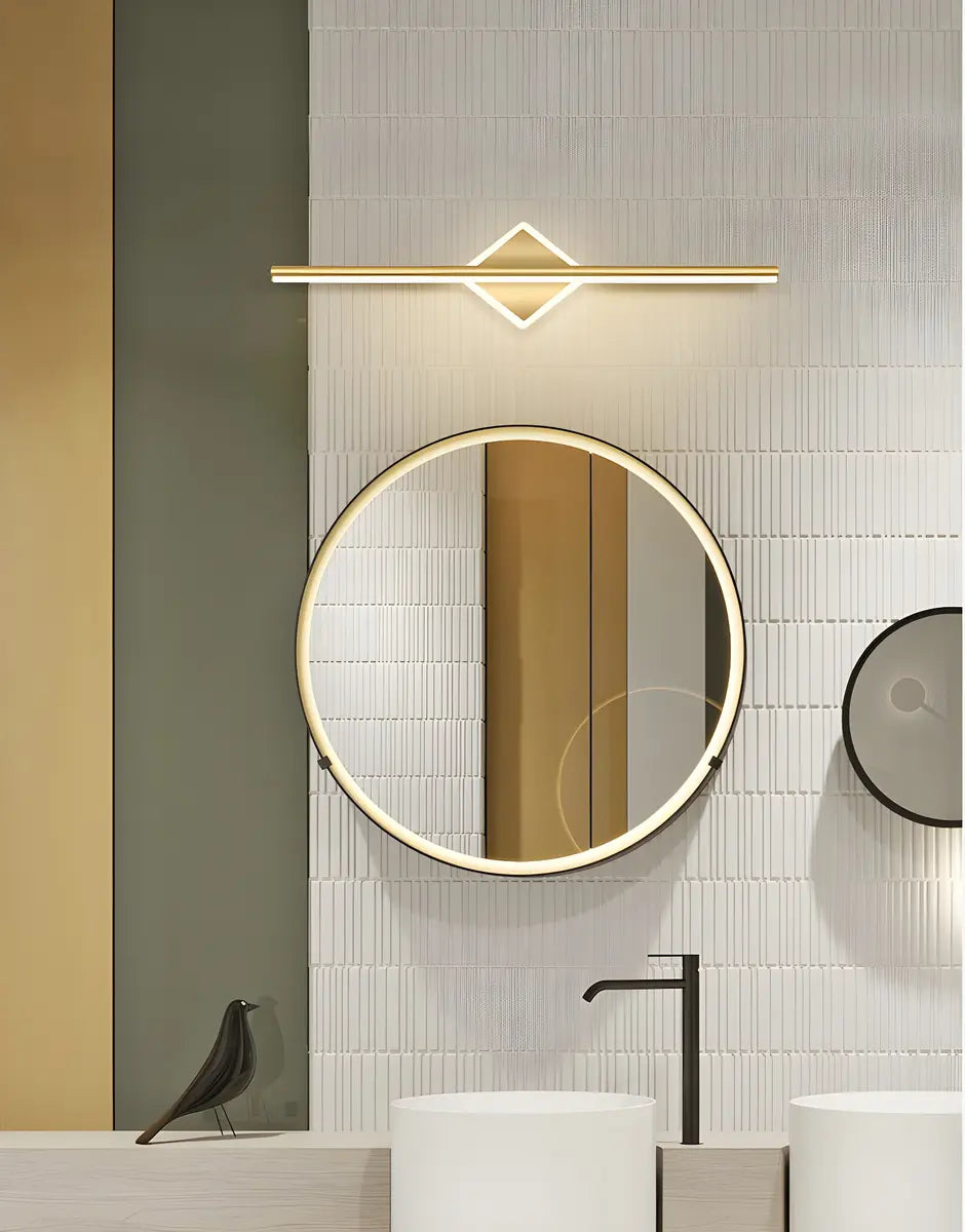Nordic Luxury Circular Accent Linear Metal Vanity Light Zawala Image - 6