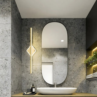 Nordic Luxury Circular Accent Linear Metal Vanity Light Zawala Image - 7