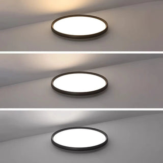 Modern Circular Black LED Flush Mount Ceiling Light Zawala Image - 10