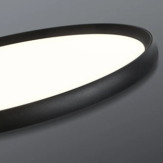 Modern Circular Black LED Flush Mount Ceiling Light Zawala Image - 11
