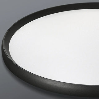 Modern Circular Black LED Flush Mount Ceiling Light Zawala Image - 12