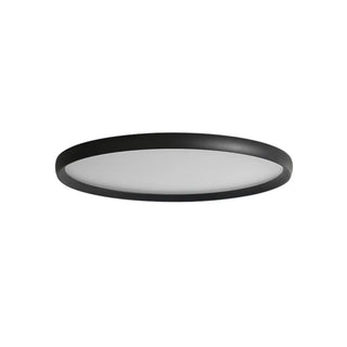 Modern Circular Black LED Flush Mount Ceiling Light Zawala Image - 13