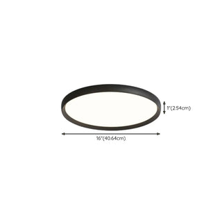 Modern Circular Black LED Flush Mount Ceiling Light Zawala #size