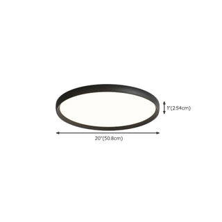 Modern Circular Black LED Flush Mount Ceiling Light Zawala Image - 15