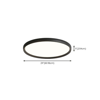 Modern Circular Black LED Flush Mount Ceiling Light Zawala Image - 16