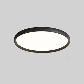 Modern Circular Black LED Flush Mount Ceiling Light Zawala Image - 7