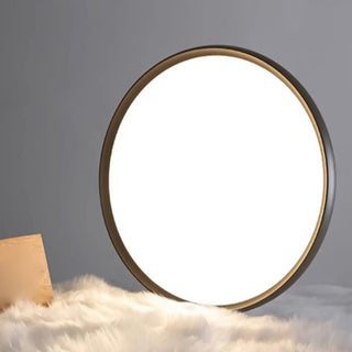 Modern Circular Black LED Flush Mount Ceiling Light Zawala Image - 8