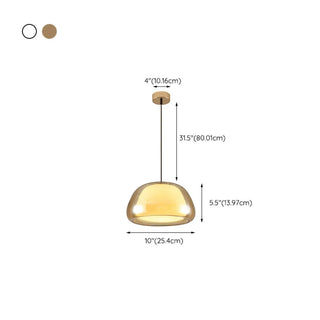 ZOWALA - Minimalist Drum Glass Dining Room Amber Pendant Light #size