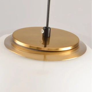 ZOWALA - Minimalist Drum Glass Dining Room Amber Pendant Light Image - 8