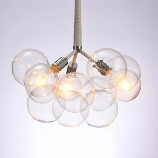 ZOWALA - Minimalist Clear Glass Bubble Chandelier Image - 19