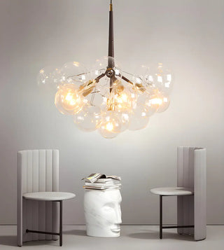 ZOWALA - Minimalist Clear Glass Bubble Chandelier Image - 21
