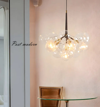 ZOWALA - Minimalist Clear Glass Bubble Chandelier Image - 22