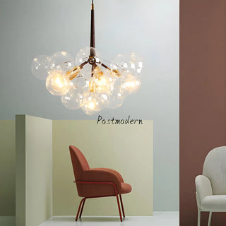 ZOWALA - Minimalist Clear Glass Bubble Chandelier Image - 23